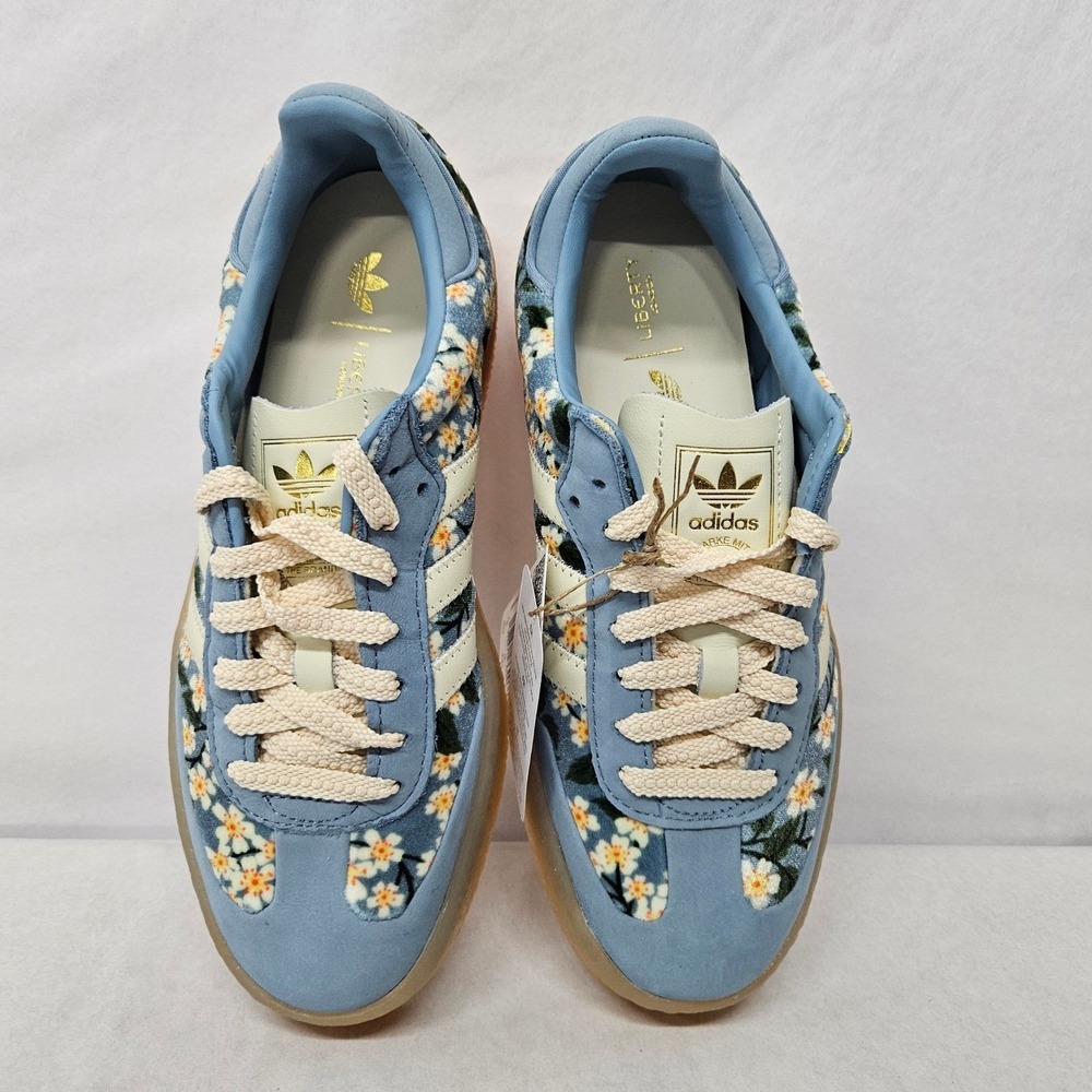 Adidas Sambae x Liberty London Sneakers JQ6046 Blue Floral Women's Size 7 - Picture 6 of 11